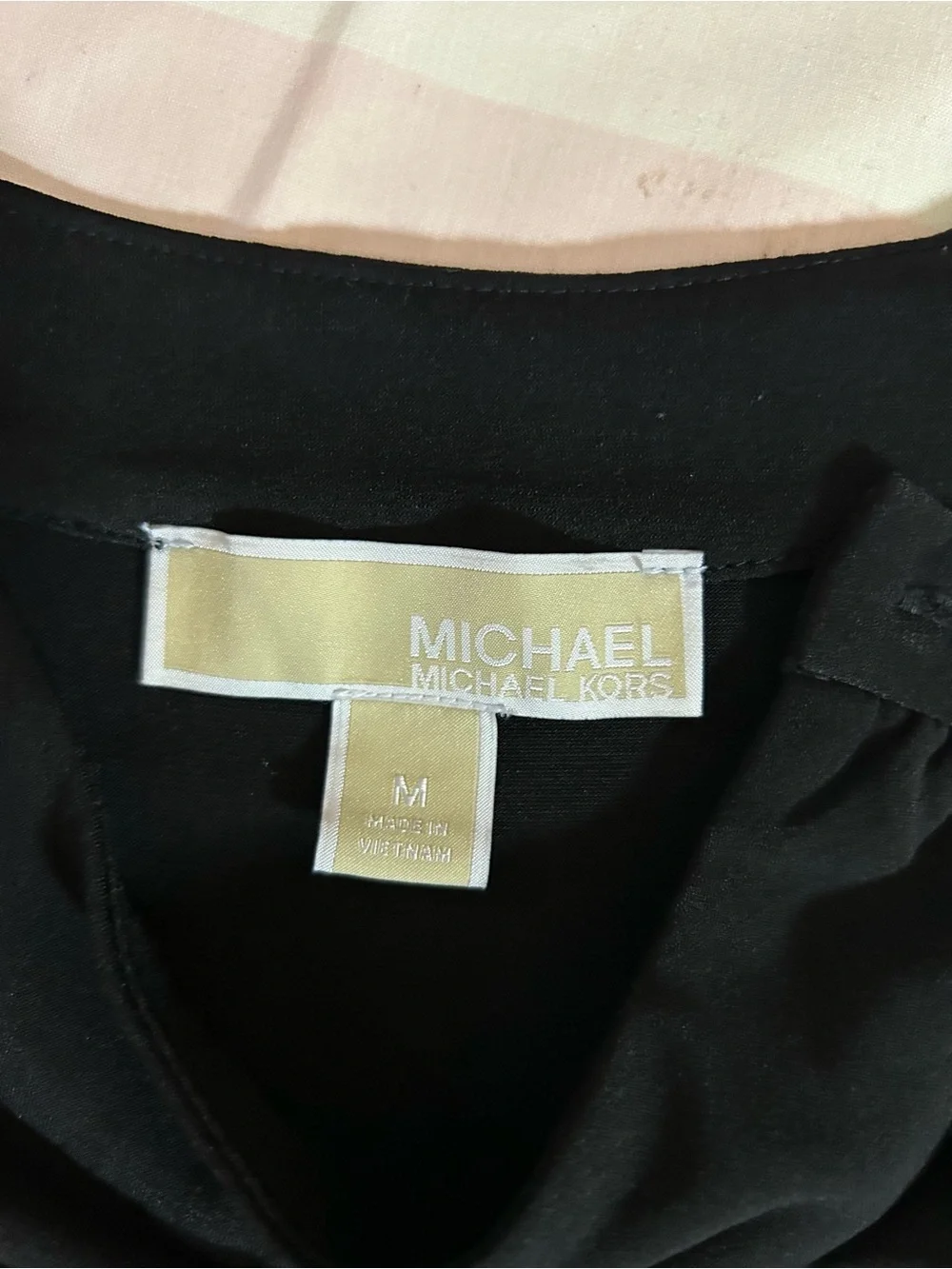Michael Michael Kors Black Maxi Dress M  Gold Button Mock Neck Sleeveless Luxury